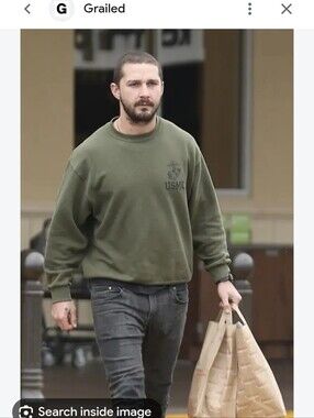 Source Unknown Olive Green USMC Crewneck Sweater